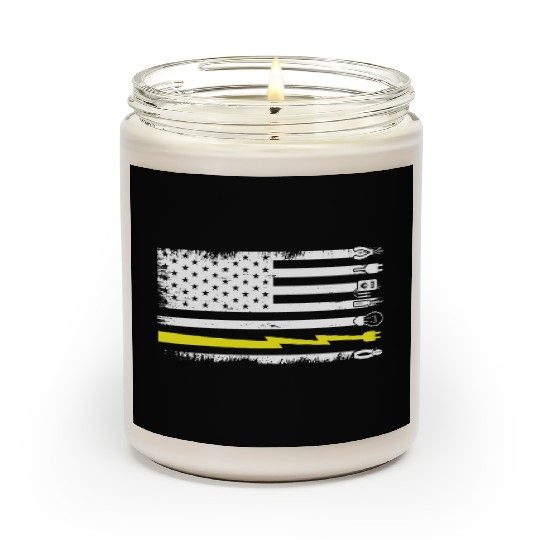 Electrician Electrical Engineer Lineman US Flag Scented Candles
