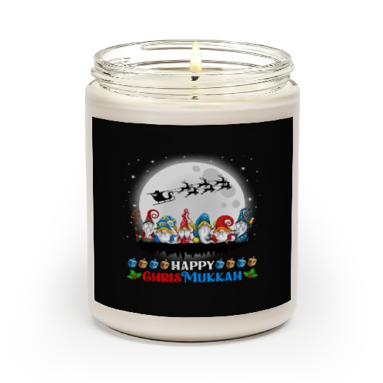 Happy Chrismukkah Gnomes Christmas Hanukkah Scented Candles