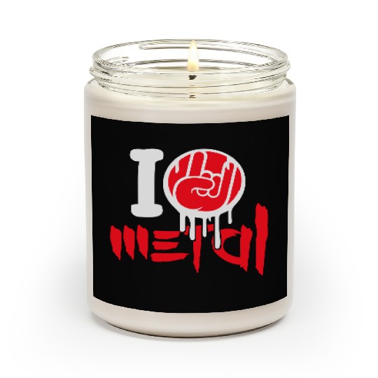 I Love Heavy Metal Hard Rock Music Graffiti Heart Scented Candles