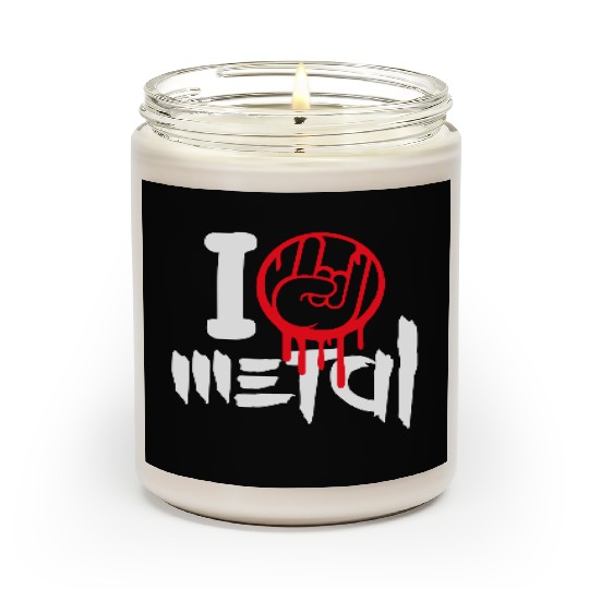 I Love Heavy Metal Hard Rock Music Graffiti Heart Scented Candles