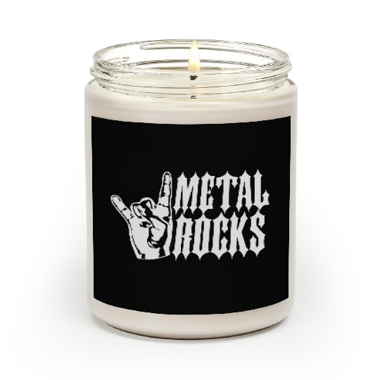 Heavy metal rocks hard rock music fun hand gesture Scented Candles