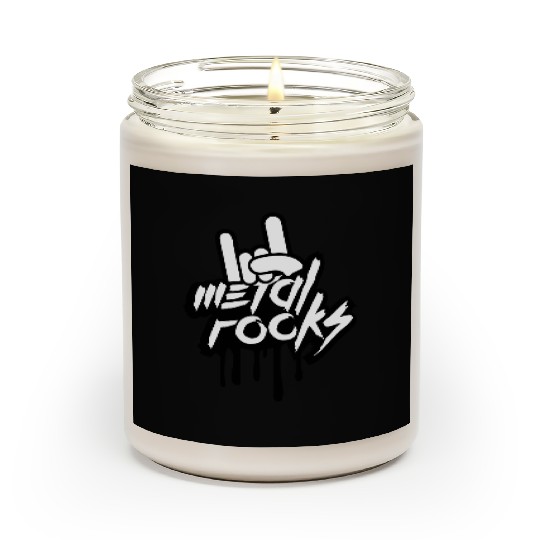 Heavy metal rocks graffiti spray drop hand gesture Scented Candles