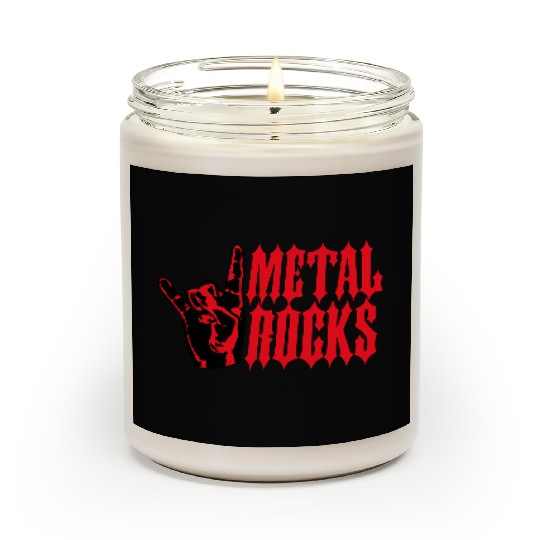 Heavy metal rocks hard rock music fun hand gesture Scented Candles