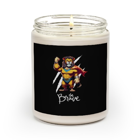Majestic Courage: Superhero Lion "Be Brave" Scented Candles
