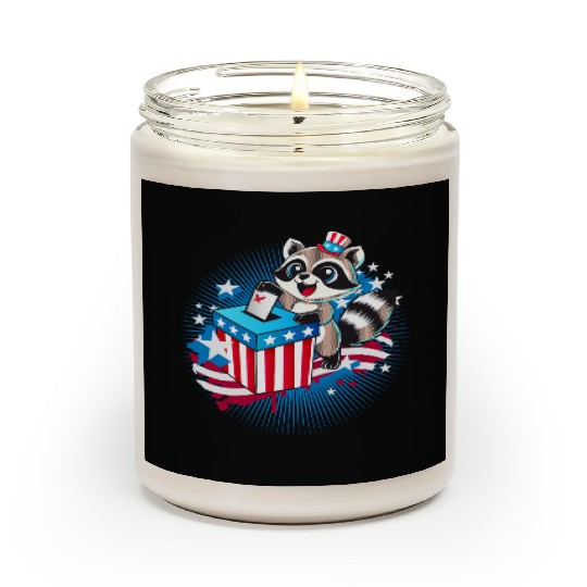 A raccoon casts his vote in the US election Scented Candles