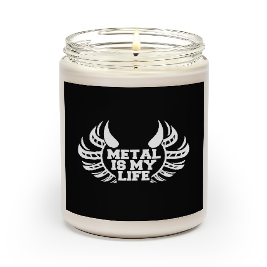 Heavy Metal Is My Life Hard Rock Music Text Quote Scented Candles