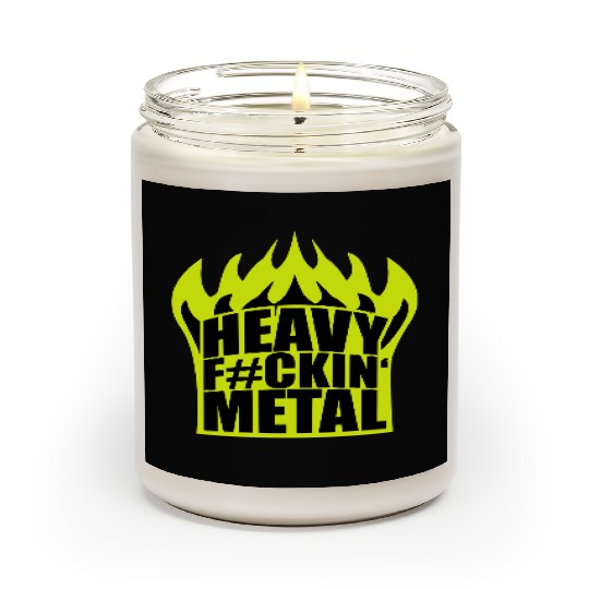 Heavy F#ckin' Metal Hard Rock Fun Music Text Quote Scented Candles