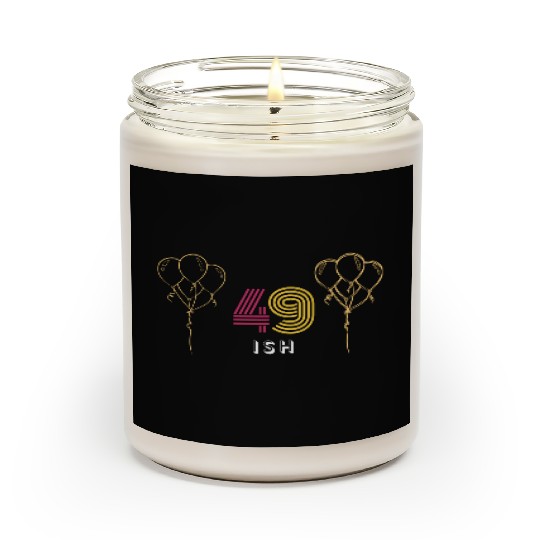 Cheerful '49 Ish' Design Scented Candles: Festive Balloons &