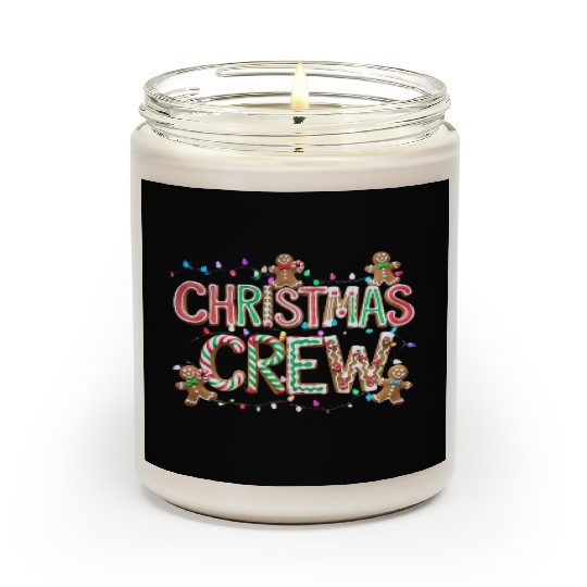 Gingerbread and Candy Christmas Crew with Lights Scented Candles