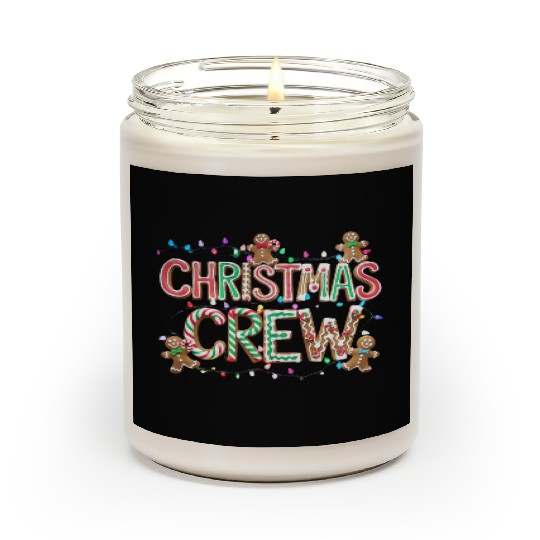 Gingerbread and Candy Christmas Crew with Lights Scented Candles