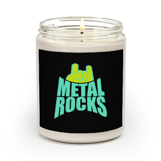 Heavy Metal Rocks Hard Rock Music Text Quote Logo Scented Candles