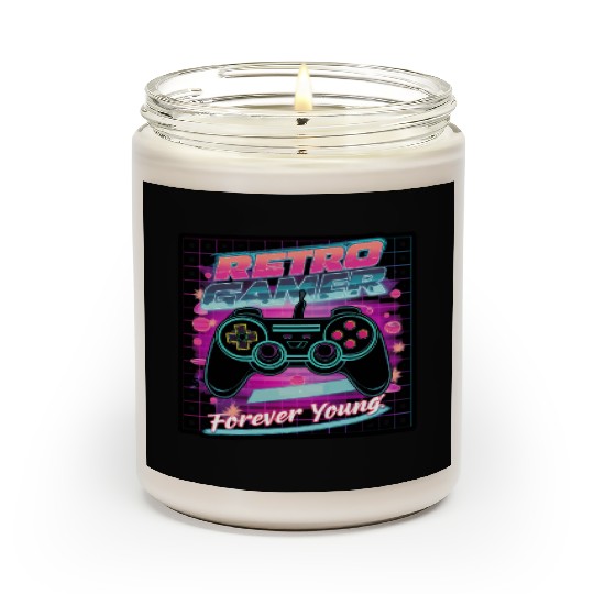 Retro Gamer Forever Young 01 sticker Scented Candles