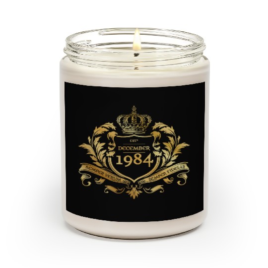 40th birthday Semper Verum - Established 12/1984 Scented Candles