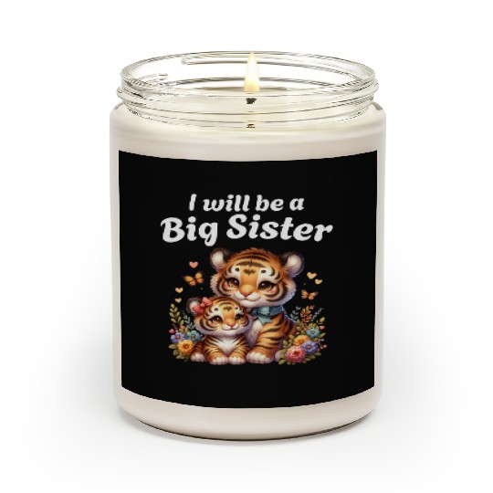 I'm Going To Be A Big Sister Cute Tiger Scented Candles