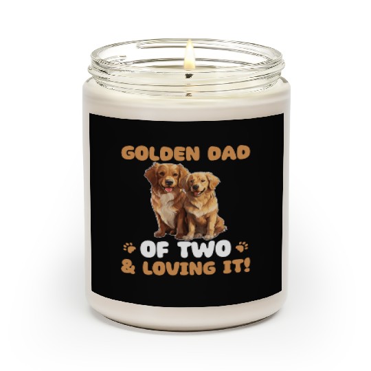 Golden Retriever Golden Dad Of Two Scented Candles