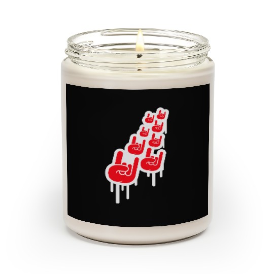 Heavy metal graffiti drop horn finger hand gesture Scented Candles