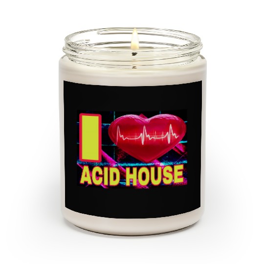 I LOVE ACID HOUSE YELLOW FONTS Scented Candles