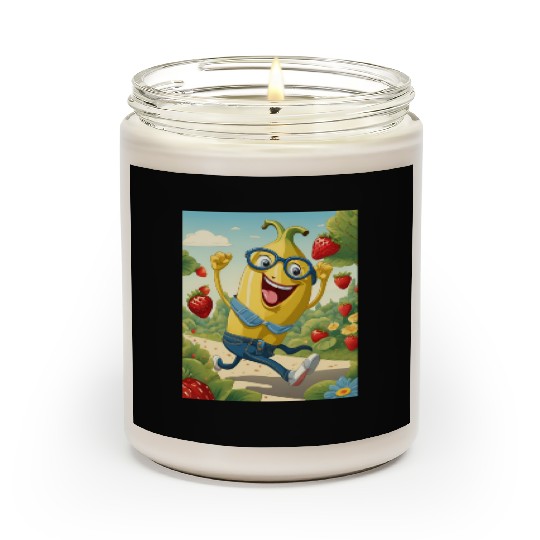 The laughed banana colourful design. Scented Candles