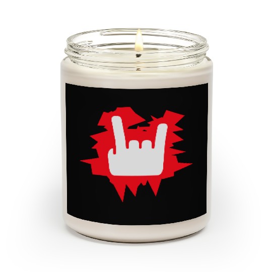 Heavy Metal Fun Hard Rock Music Horns Hand Gesture Scented Candles