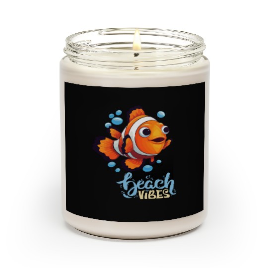 Cream Blue Green Modern Skeleton Beach Scented Candles