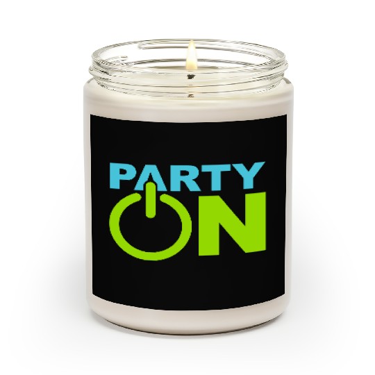 Party On Play Icon Switch Techno DJ Music Symbol Scented Candles