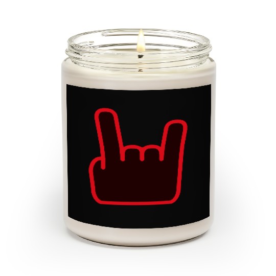 Heavy Metal Fun Hard Rock Music Horns Hand Gesture Scented Candles