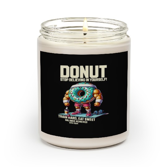 Donut Gym Life Motivation Sweet Fitness Scented Candles