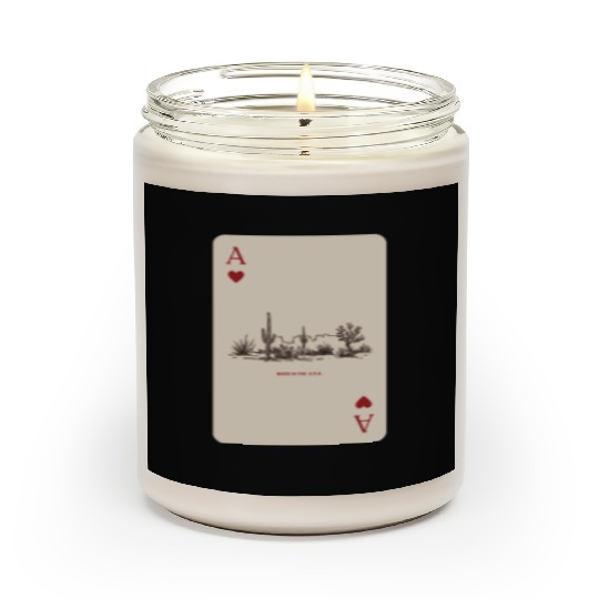 Desert Playing Card Vintage Western Landscape Scented Candles