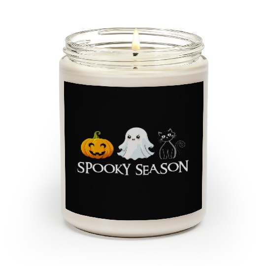 Spooky Season Halloween Pumpkin Cute Cat Paw Ghost Scented Candles