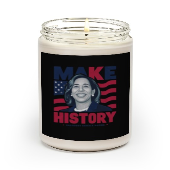 Make History Kamala Harris Scented Candles USA Flag Design