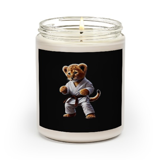 Karate Lion Cub: Fierce Little Black Belt Scented Candles