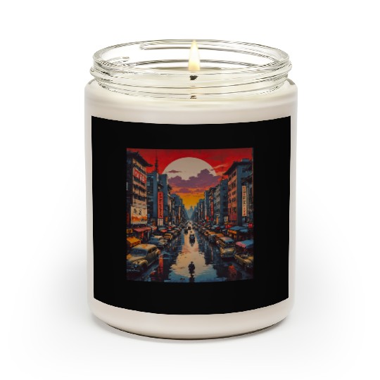 Twilight Reflections in Neon City Scented Candles