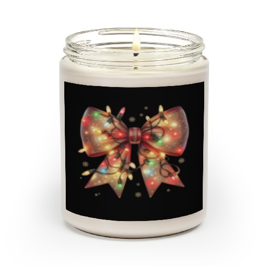 Christmas Light Coquette Bow Scented Candles
