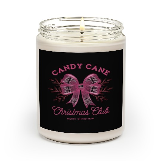 Pink Candy Cane Christmas Club Xmas Season Scented Candles