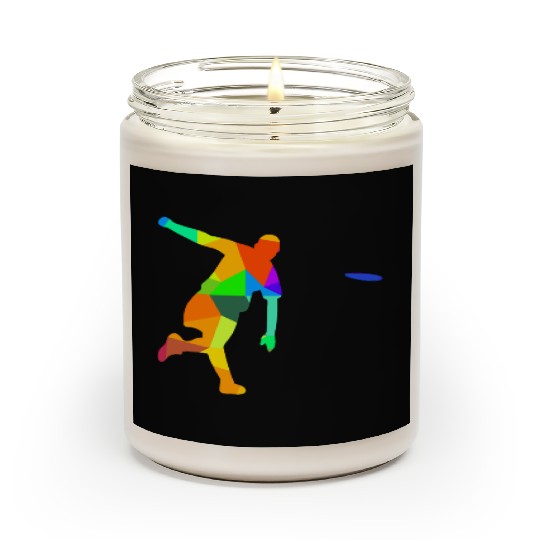 Ultimate Frisbee Rainbow Colors Polygon Sport Scented Candles
