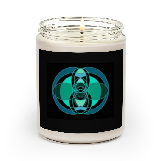 Abstract blue and green design Scented Candles