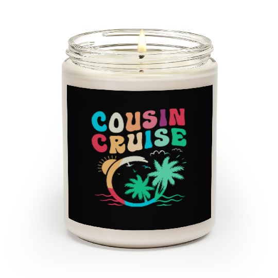 Palm Tree Summer Beach Trip Cousin Cruise Squad Scented Candles