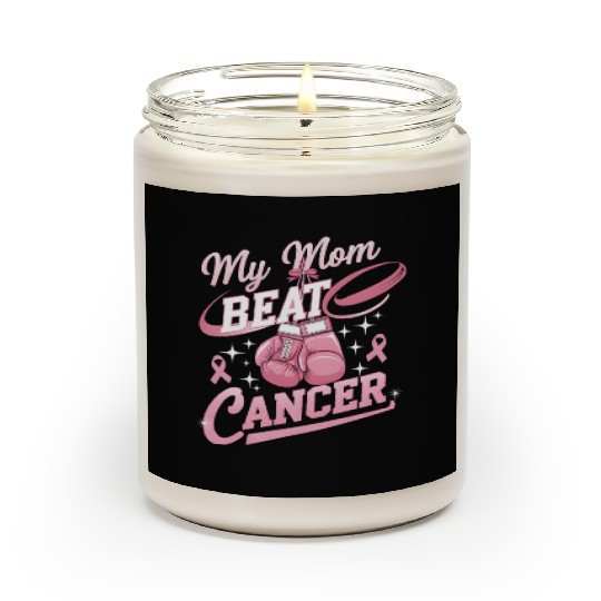 My Mom Beat Cancer Breast Cancer Awareness Scented Candles