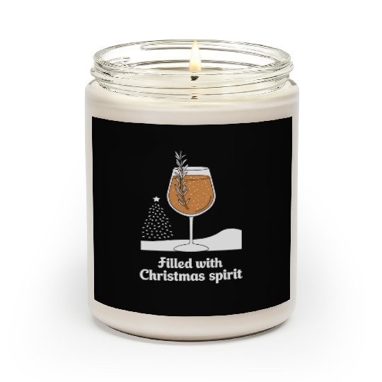 Filled with Christmas Spirit Festive Wine Glass Scented Candles