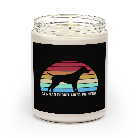 Retro German Shorthaired Pointer Dog Silhouette Scented Candles