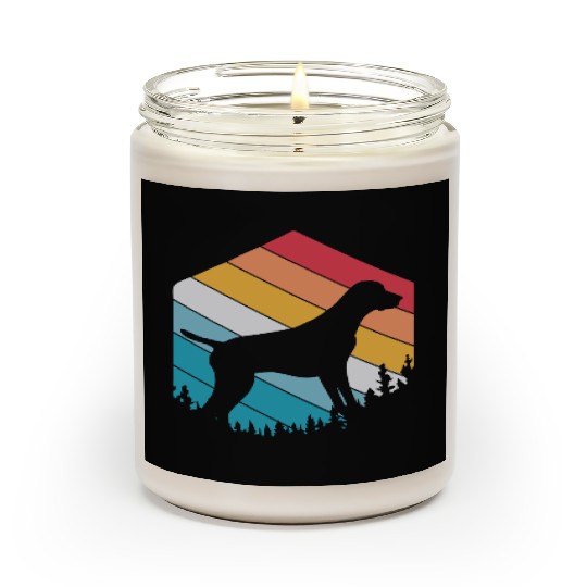 Retro Dog Silhouette German Shorthaired Pointer Scented Candles