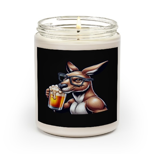 Kangaroo with Glasses Drinking Beer Scented Candles