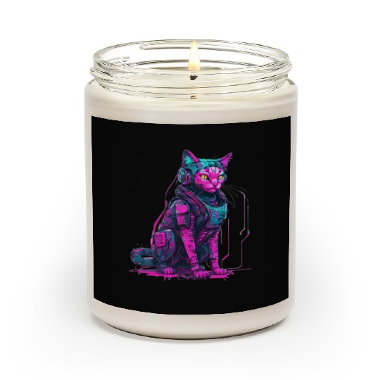 Cyber Warrior Cat Scented Candles