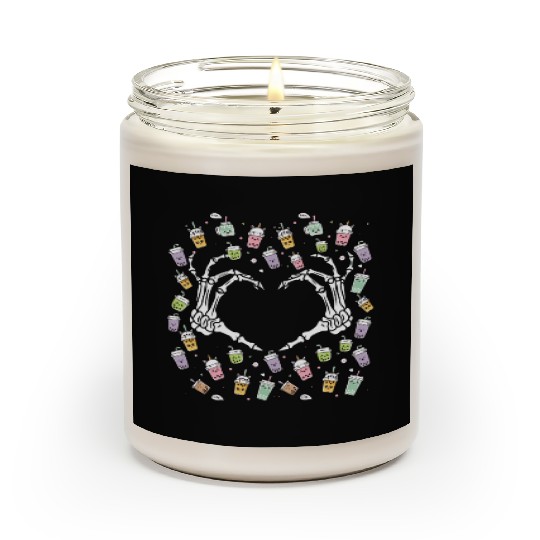 Skeletal Embrace: A Bubble Tea Love Story Scented Candles