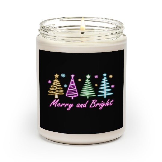 Merry and Bright Tree Neon Christmas Scented Candles