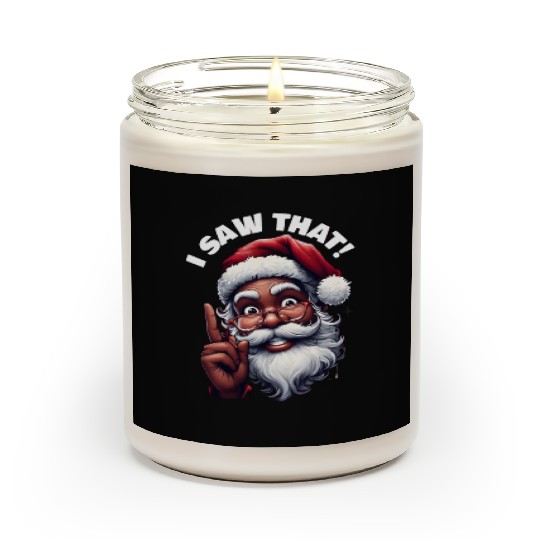 Santa's Watching Festive African American Santa Scented Candles