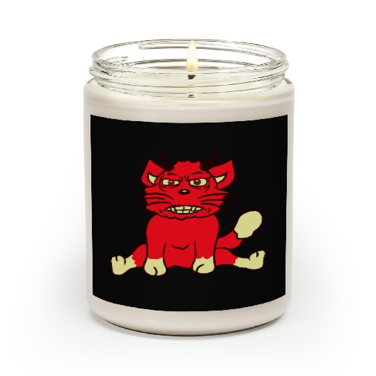 Demon Monster Cat Halloween Fun Horror Devil Horns Scented Candles