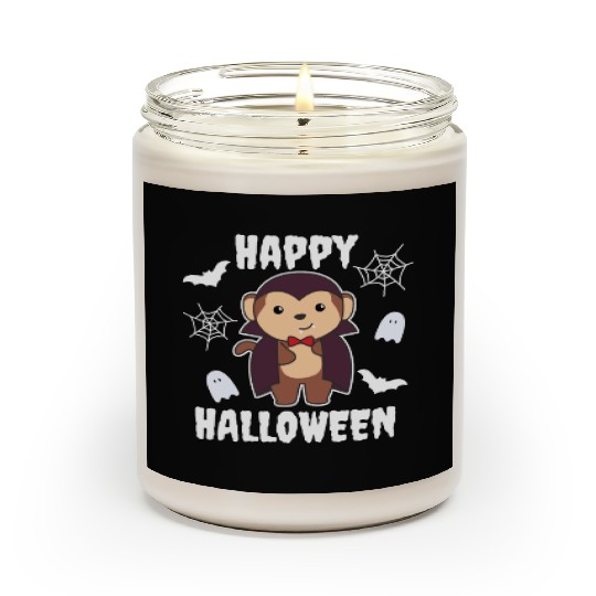 Monkey Happy Halloween Cute Vampire Costume Scented Candles