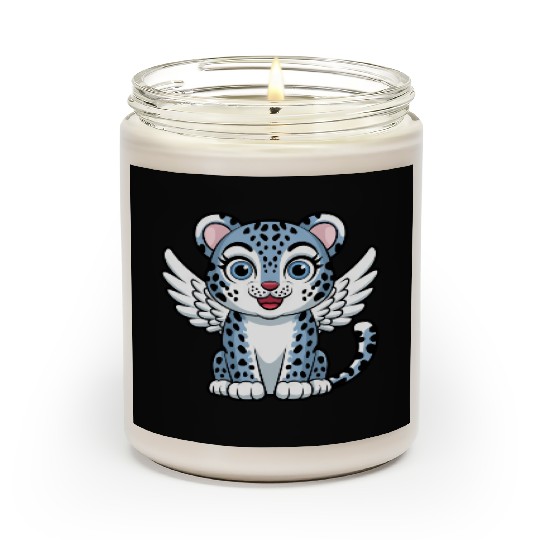 Blue tiger cat with angel wings dreamlike Scented Candles
