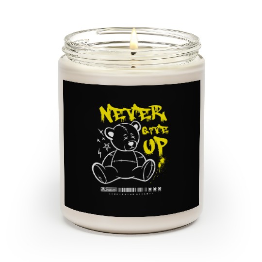 Teddy Bear "Never Give Up" Scented Candles